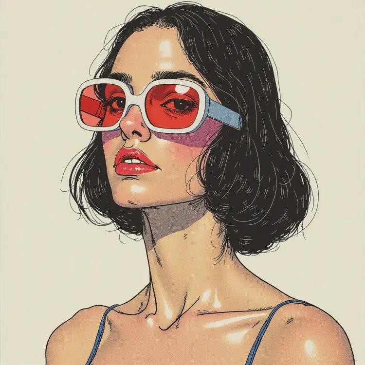 pnt style Illustration of a latina woman