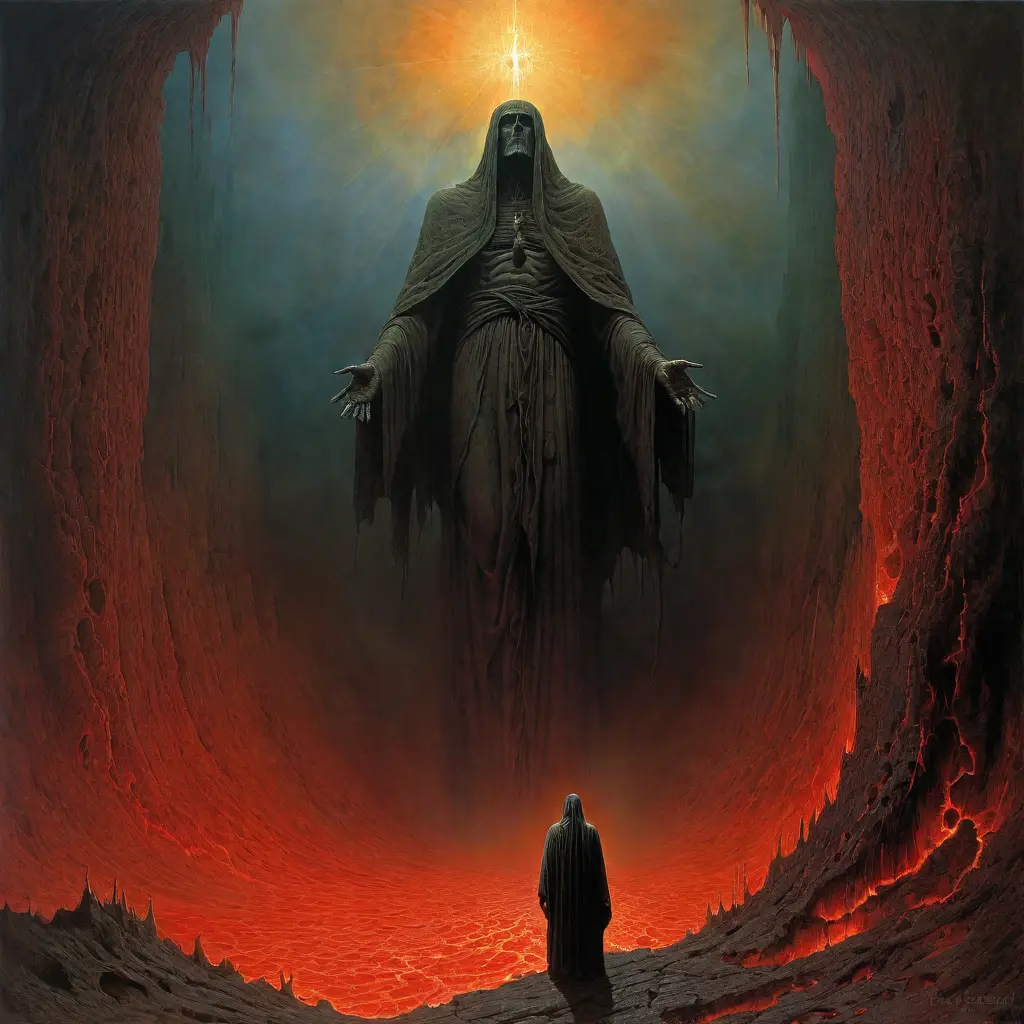 dan seagrave, dante, Abandon All Hope, Ye Who Enter Here, hell religious art purgatory zdzislaw Beksinski, abyss inferno, lost, wanderer