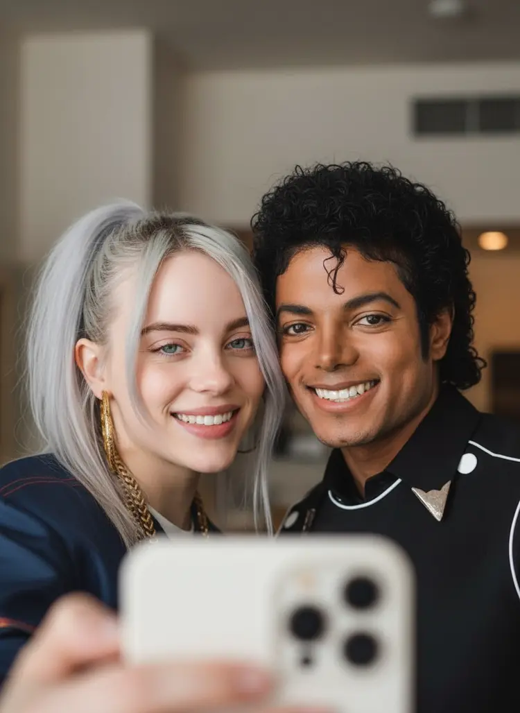 have the people smile and take a selfie from a phone