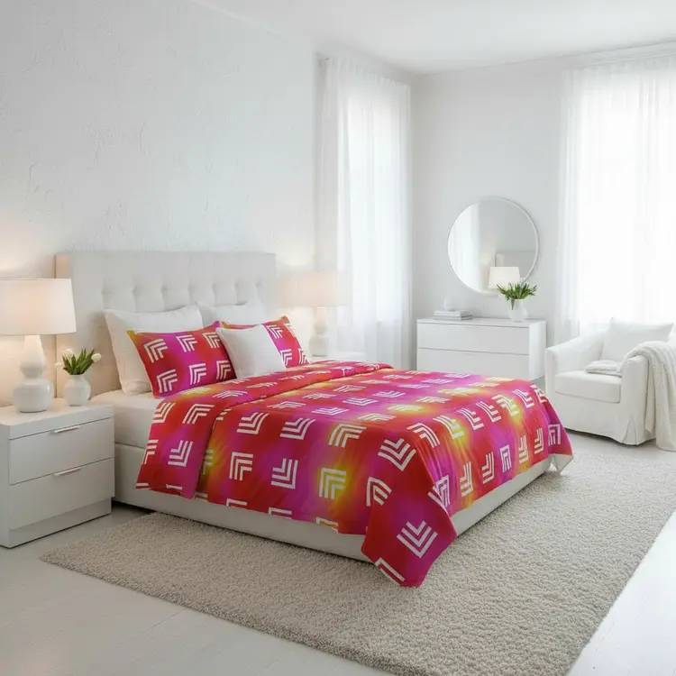 Make the sheets in the style of the logo. Make the scene natural. 