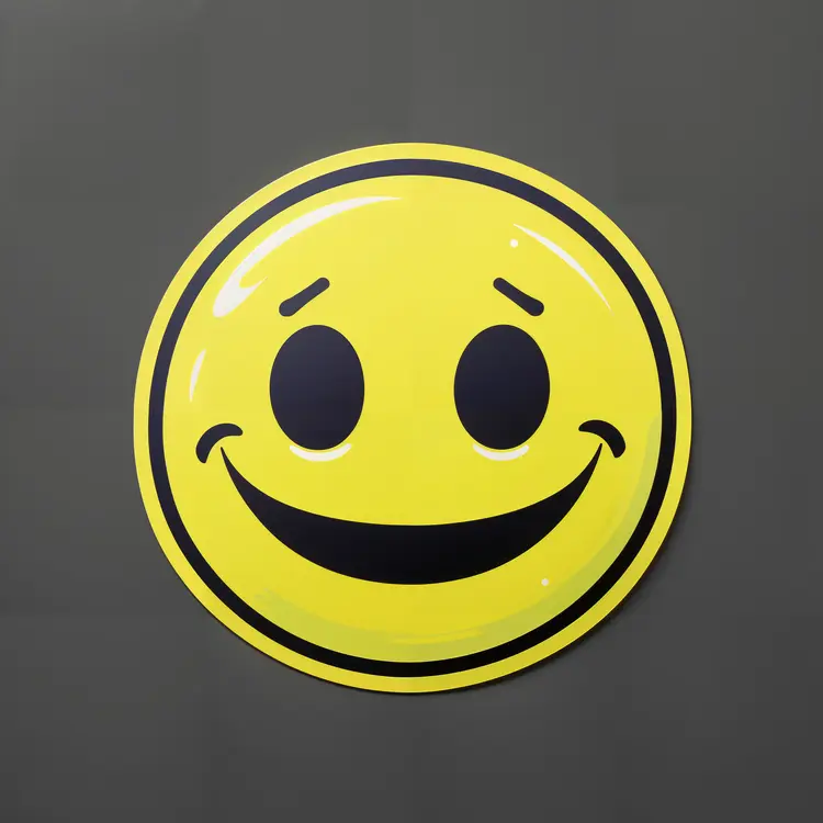 a toxic yellow smiley face, X eyes