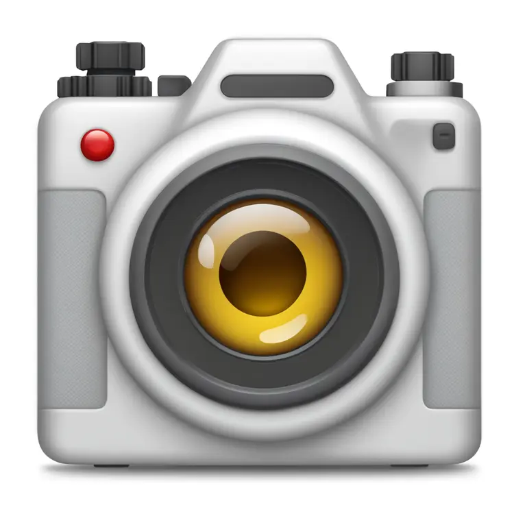 A TOK emoji of a simple camera on a white background