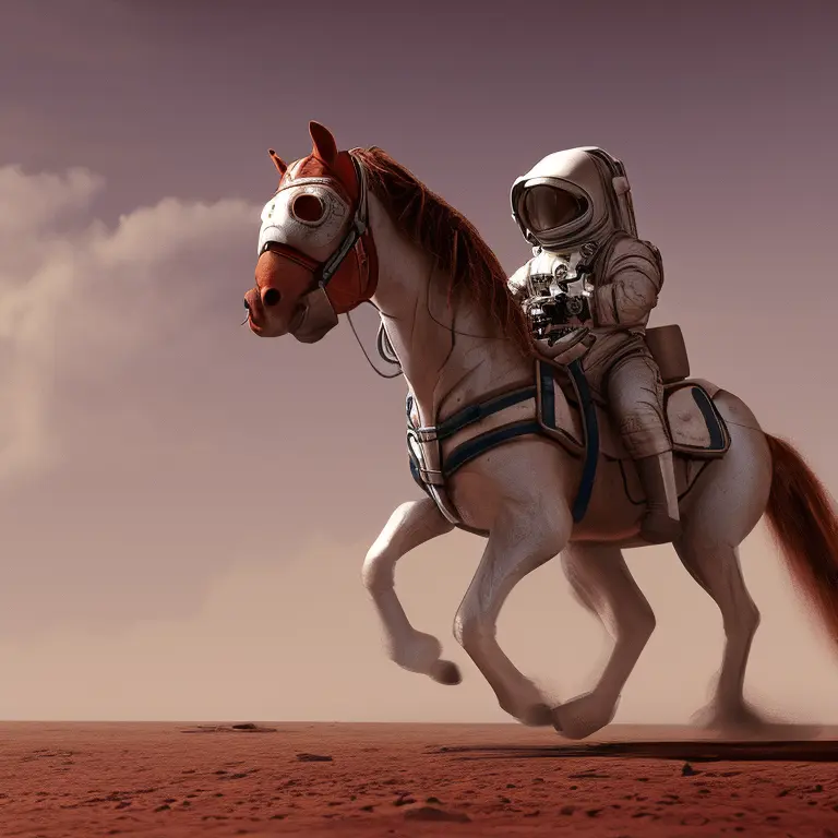 an astronaut riding a horse on mars artstation, hd, dramatic lighting, detailed