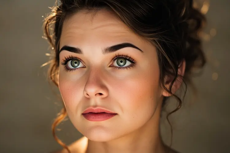 a closeup portrait photo of a woman